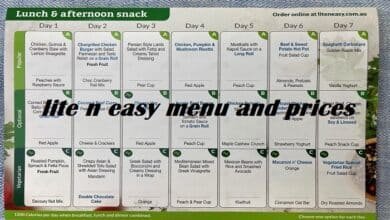 lite n easy menu and prices